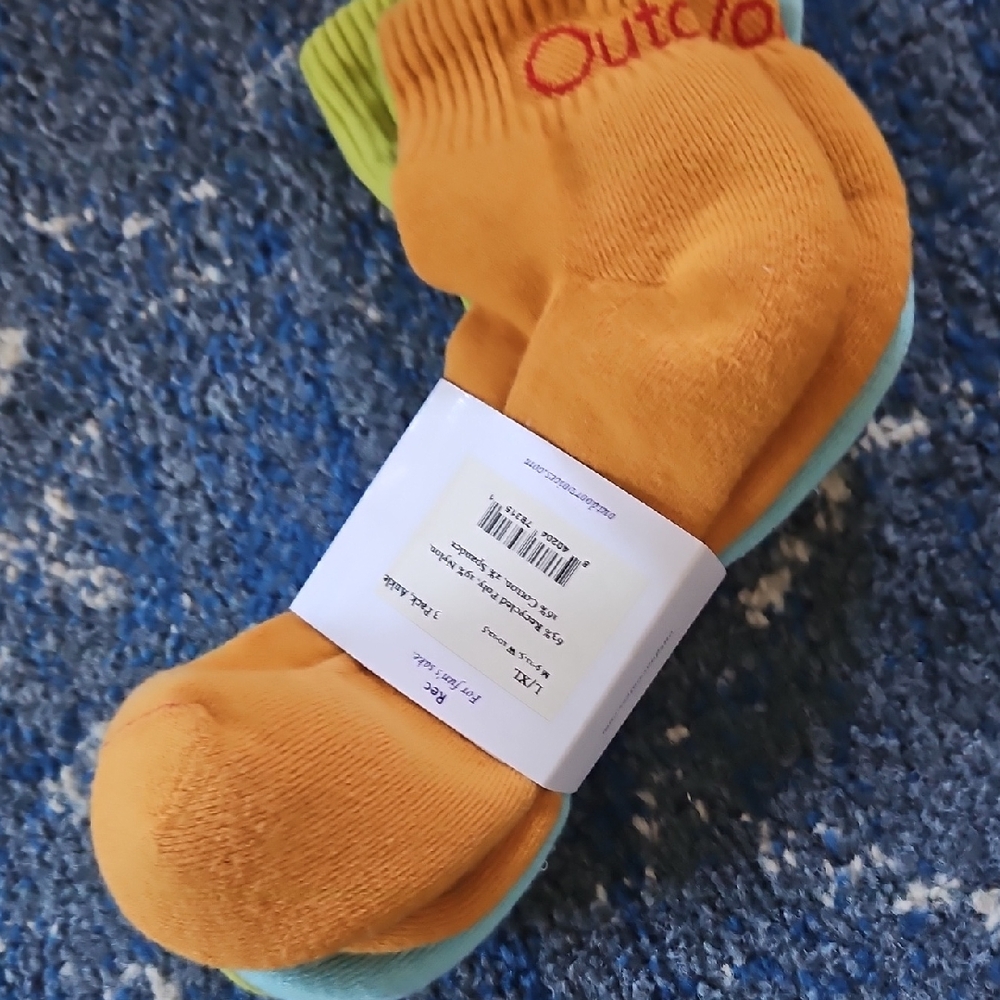 Outdoor Voices Orange and Green Athletic Socks